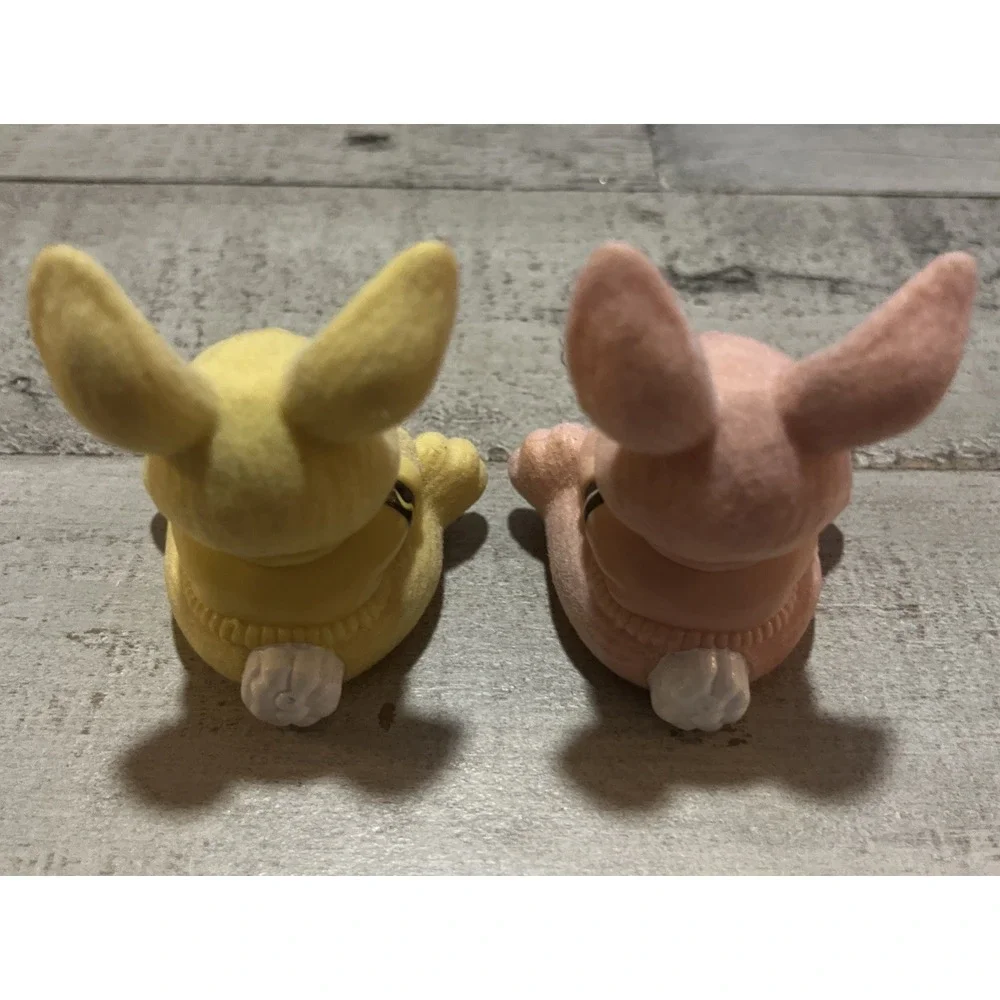 Crayola Crayon VTG 1989 Binney & Smith Flocked Bunny Rabbit Pink &‎ Yellow